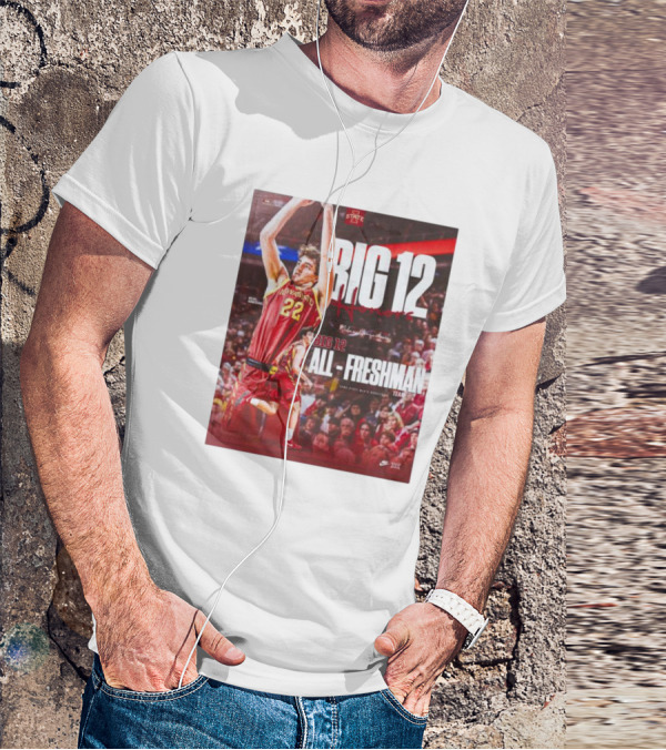 Iowa State Cyclones Men's Basketball Big 12 Honors Milan Momcilovic All Freshman Team T-Shirt
