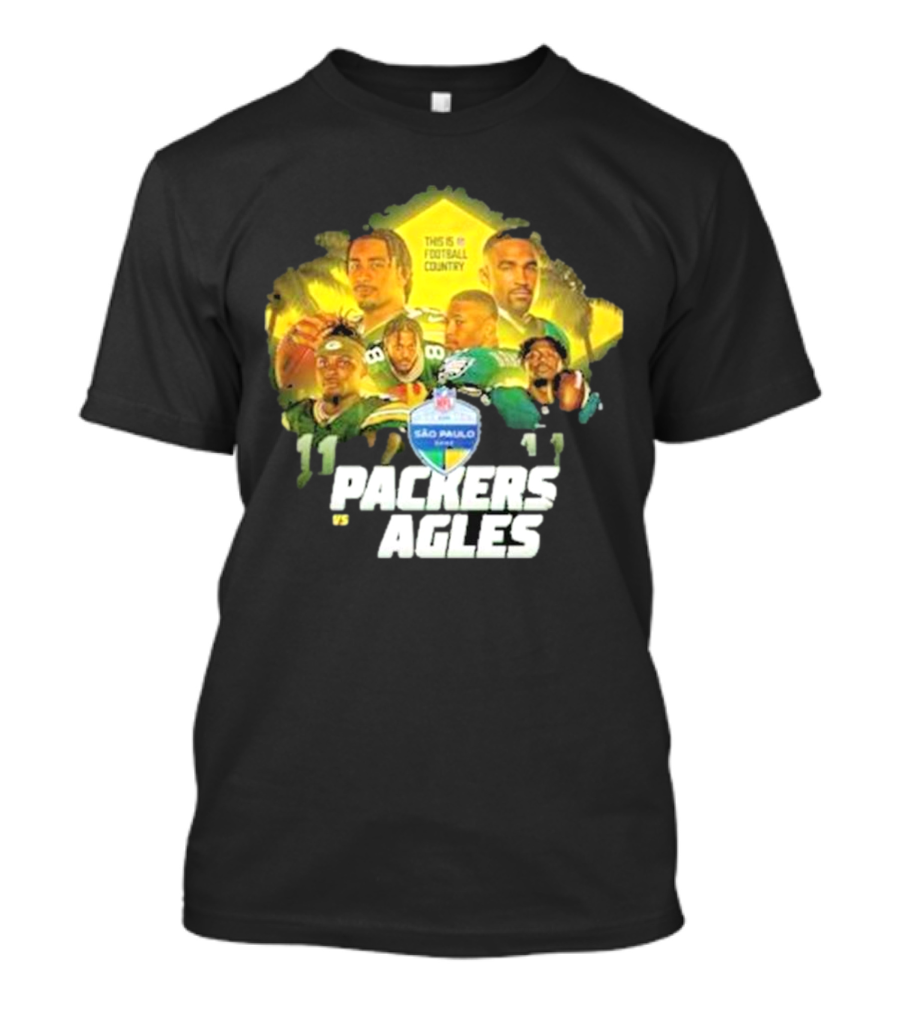 Packers Vs Eagles São Paulo NFL Football Country T-Shirt