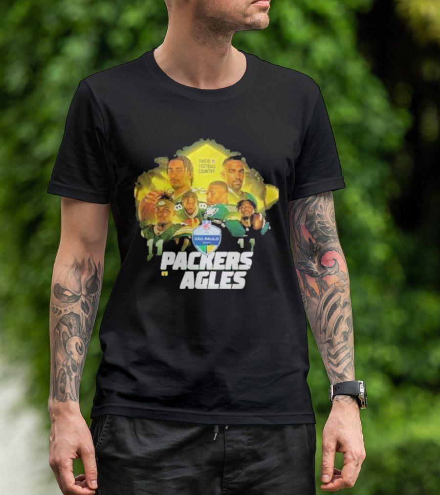 Packers Vs Eagles São Paulo NFL Football Country T-Shirt
