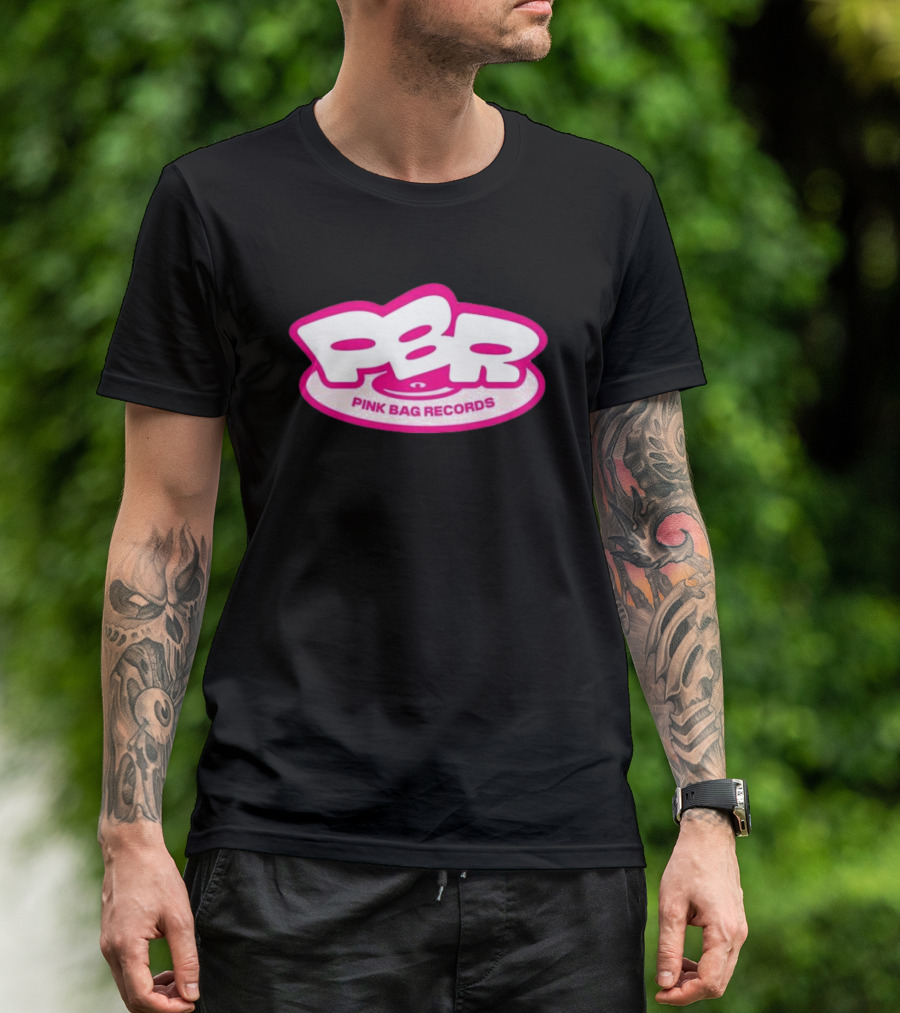 PBR Pink Bag Records PBR Bubble Text T-Shirt