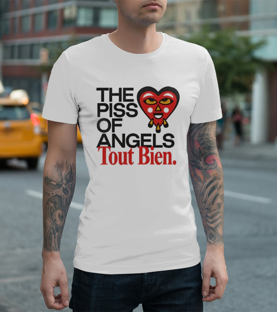 Tout Bien The Piss Of Angels Red Heart Face T-Shirt