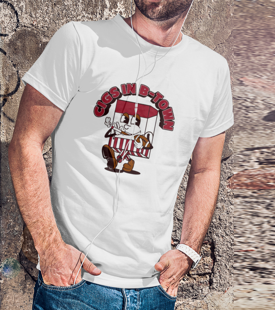 Store Cigs In B-Town Cartoon Smoking Pack T-Shirt