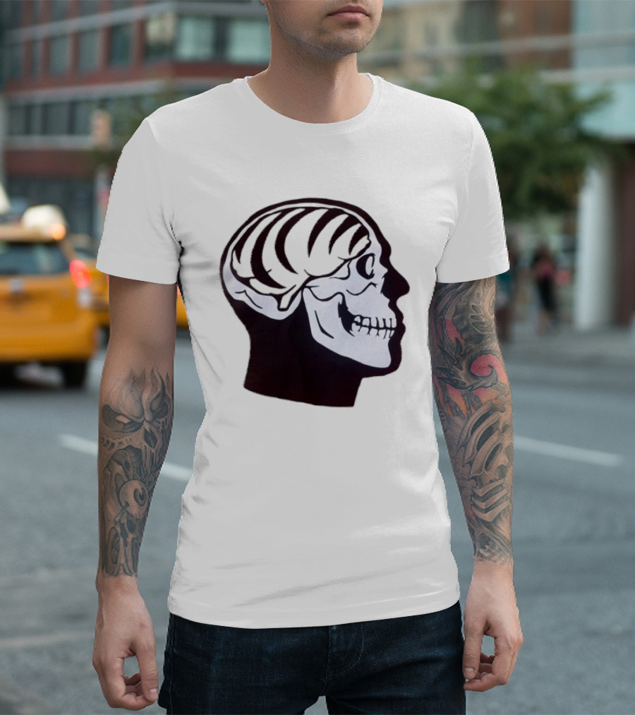 Bengal Brain Skull with Orange Highlights T-Shirt