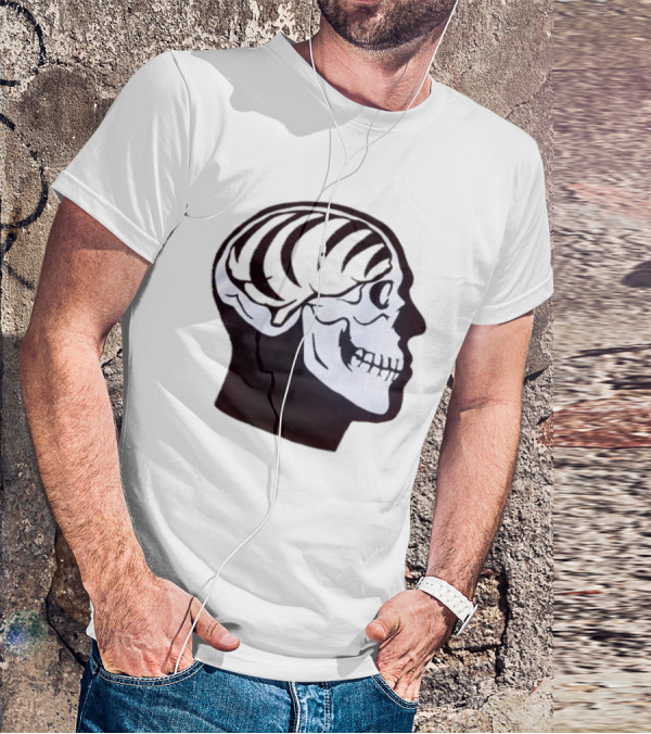 Bengal Brain Skull With Orange Highlights T-Shirt