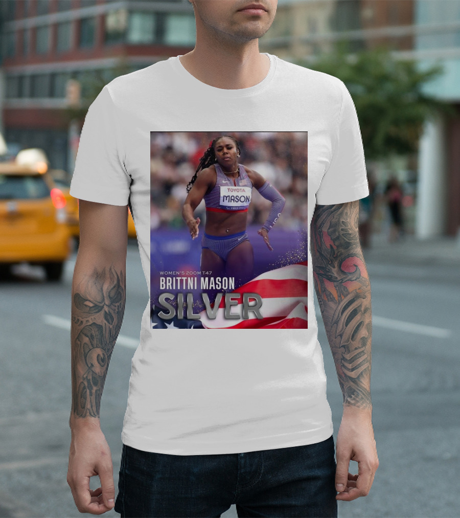 Women's 200m T47 Brittni Mason Silver Paris T-Shirt