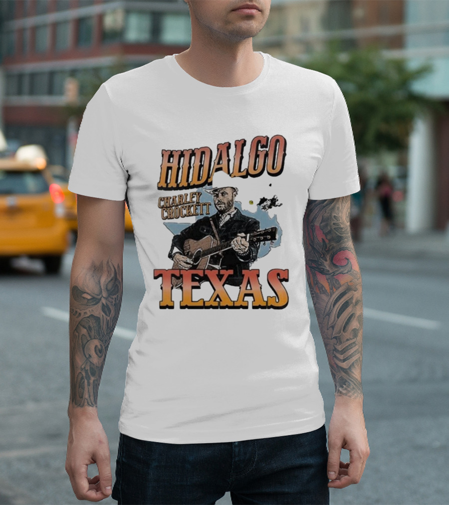 Charley Crockett Hidalgo Texas September 7 2024 Event with Cowboy Guitarist Image T-Shirt