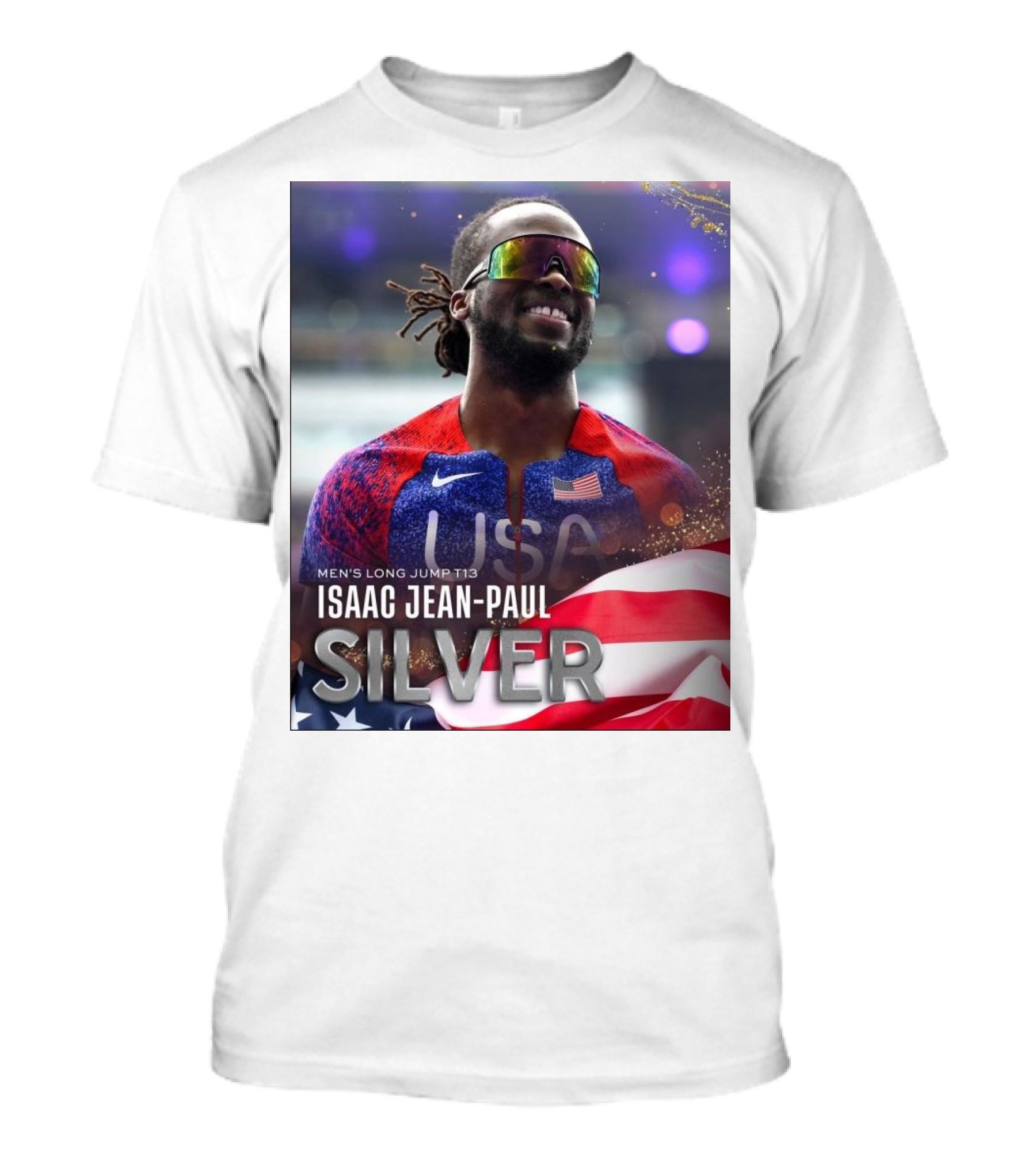 Isaac Jean-Paul Silver Medal Men’s Long Jump T13 USA T-Shirt
