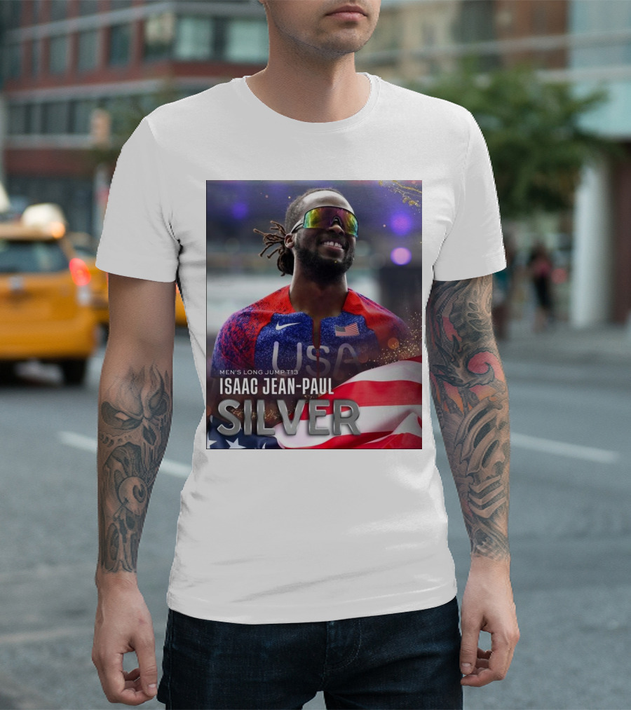 Isaac Jean-Paul Silver Medal Men’s Long Jump T13 USA T-Shirt