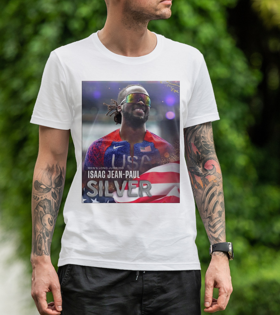 Isaac Jean-Paul Silver Medal Men’s Long Jump T13 USA T-Shirt