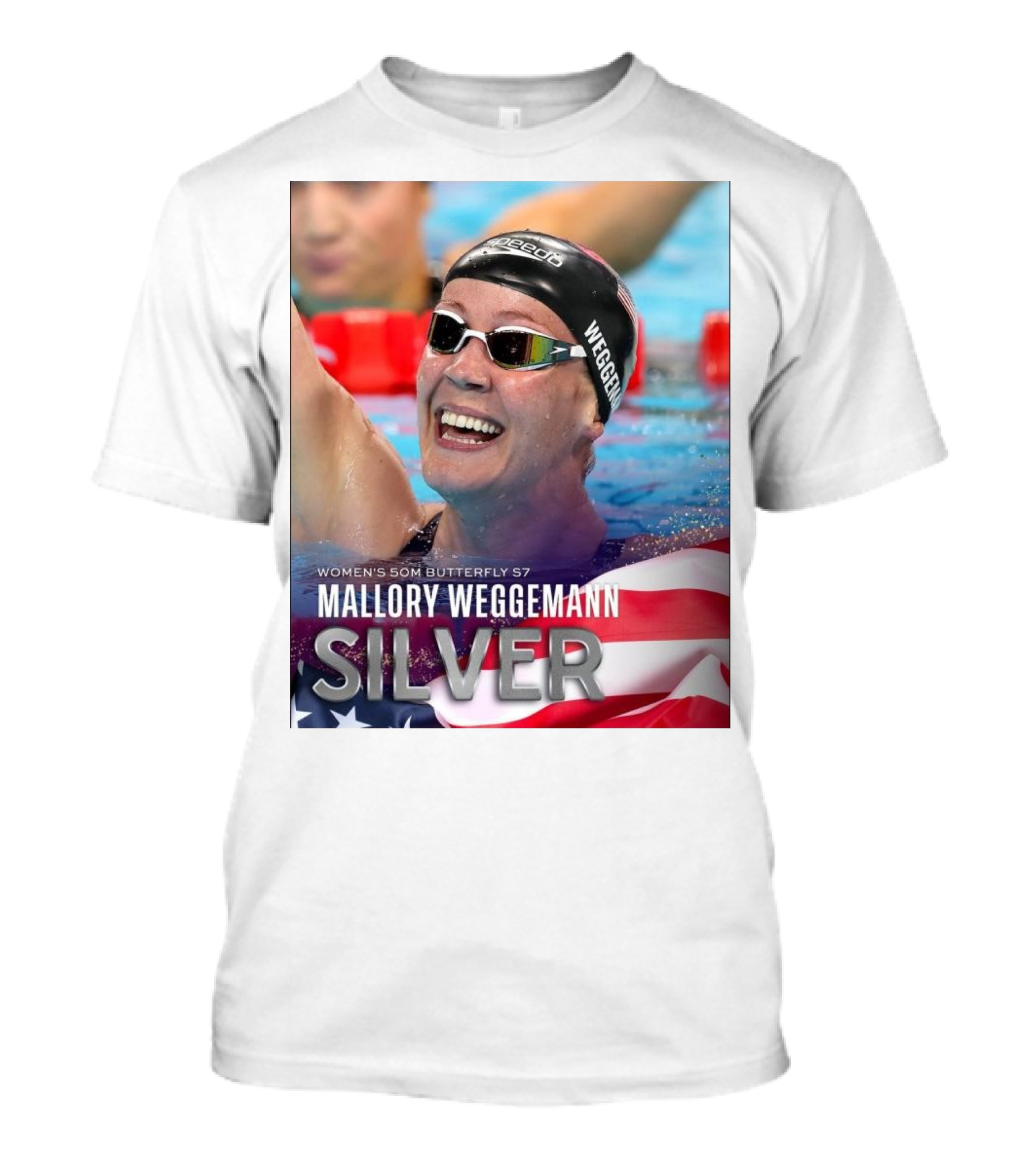 Mallory Weggemann Silver Medal Women's 50m Butterfly S7 Paris Paralympic T-Shirt