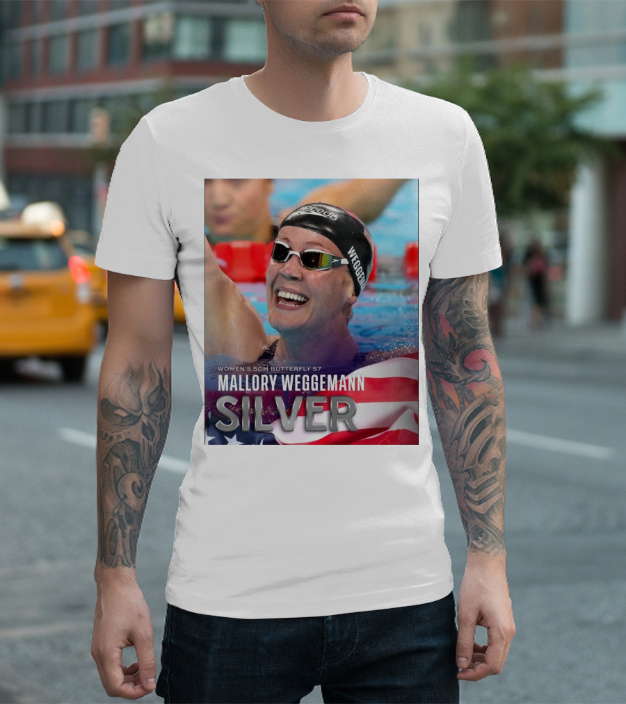 Mallory Weggemann Silver Medal Women's 50m Butterfly S7 Paris Paralympic T-Shirt