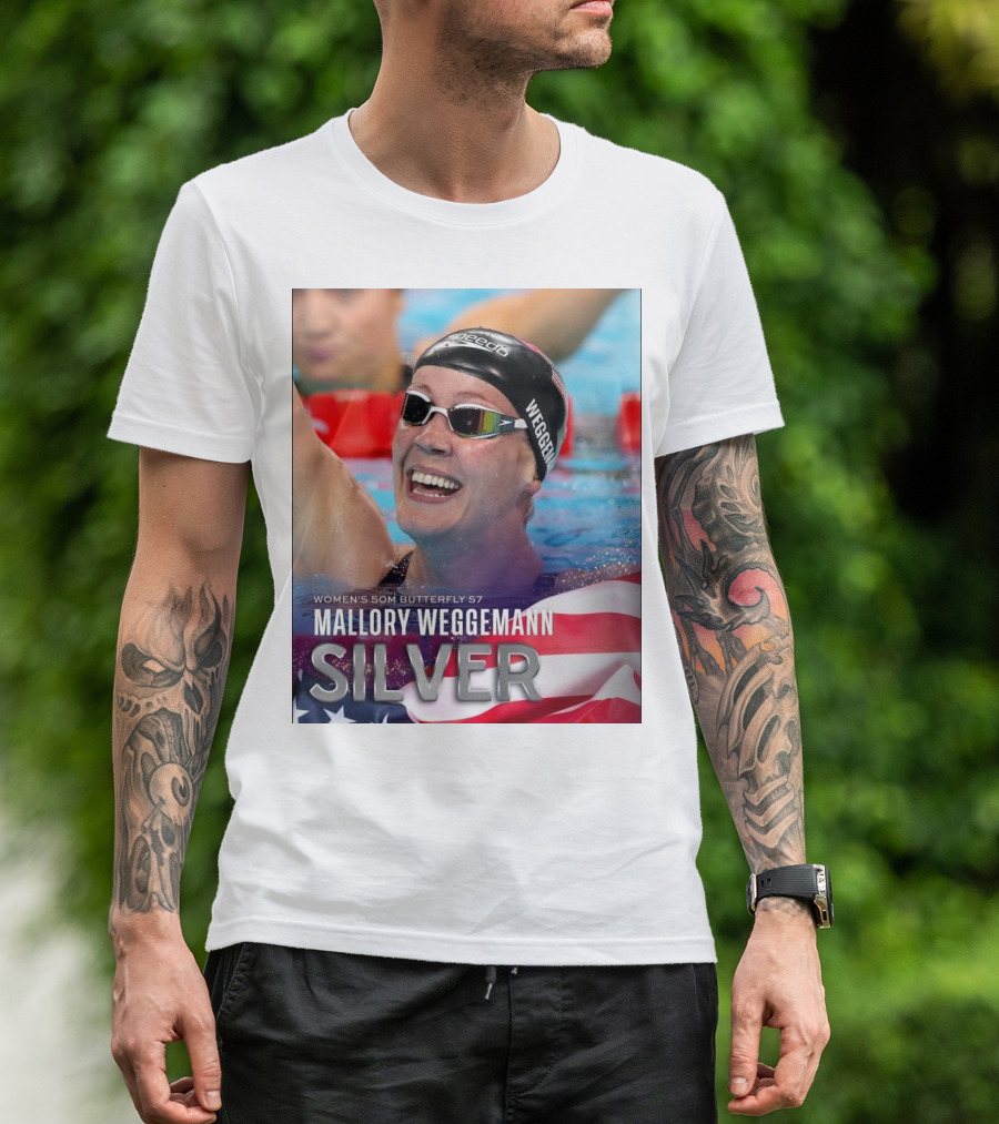 Mallory Weggemann Silver Medal Women's 50m Butterfly S7 Paris Paralympic T-Shirt