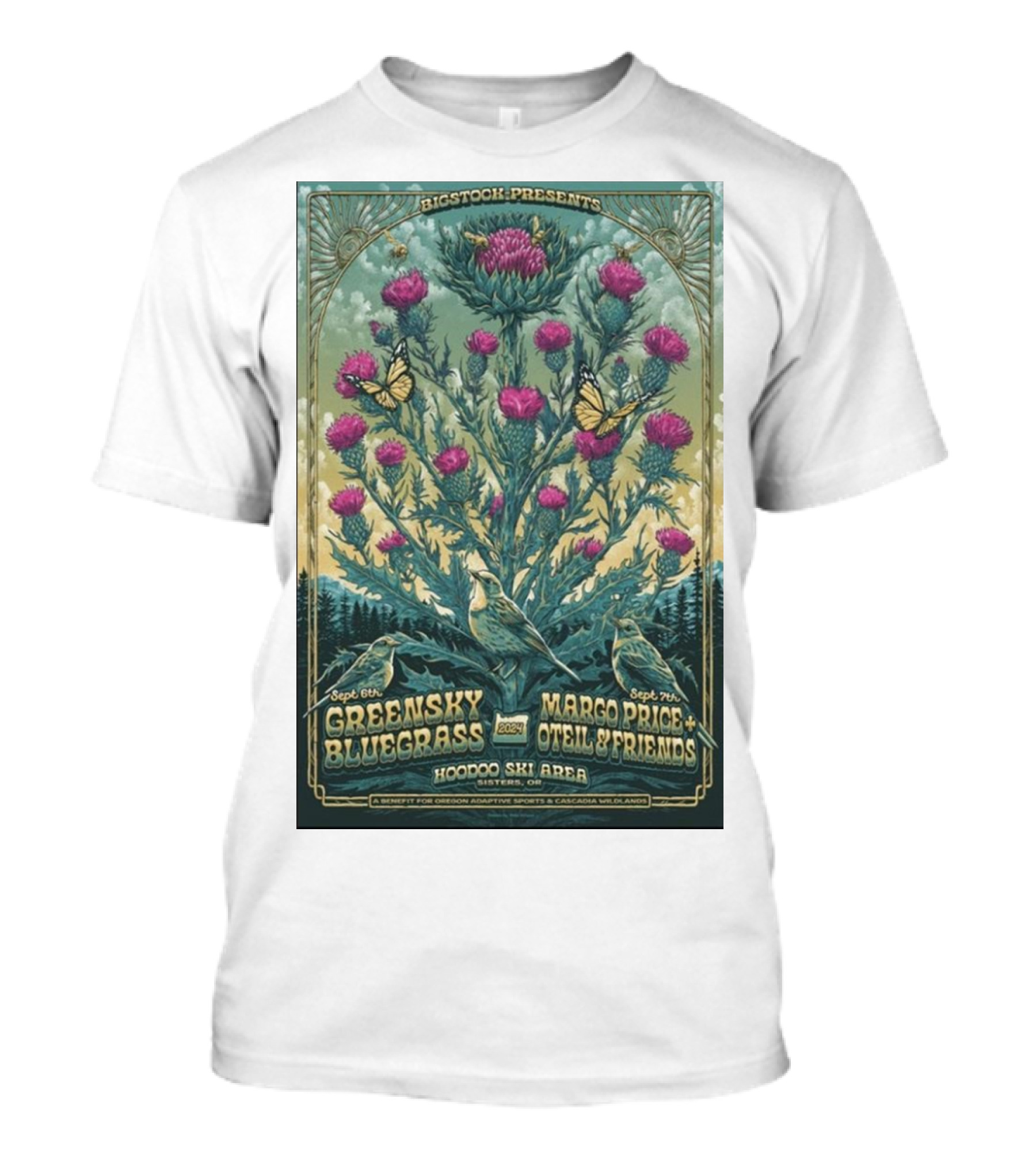 Bigstock Presents Greensky Bluegrass Marco Price Oteil And Friends Sept 6th Hoodoo Ski Area Sisters OR T-Shirt