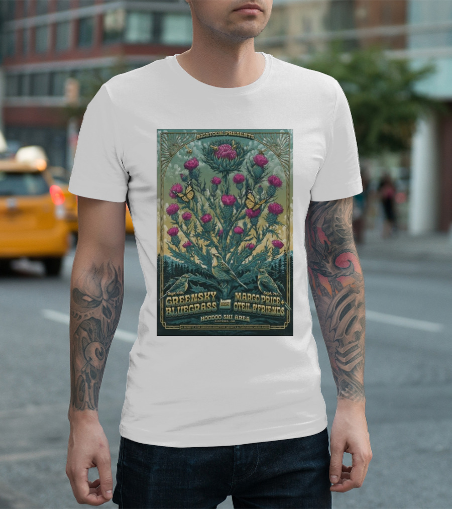 Bigstock Presents Greensky Bluegrass Marco Price Oteil And Friends Sept 6th Hoodoo Ski Area Sisters OR T-Shirt