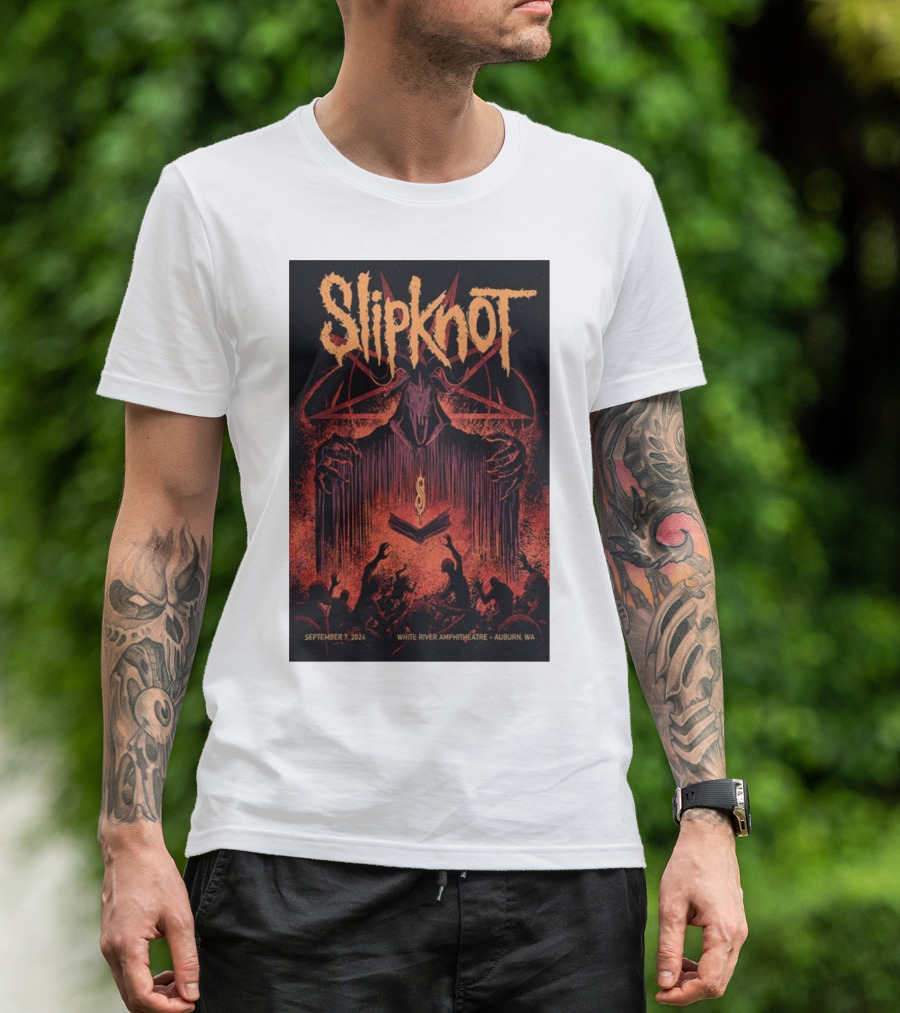 Slipknot September 7 2024 White River Amphitheatre Auburn WA Concert T-Shirt