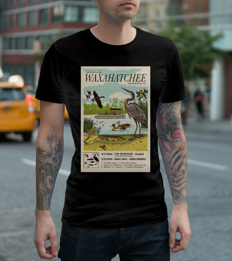 Live At The Fillmore Waxahatchee Philadelphia PA Sept 7-8 2024 Tim Heidecker Gladie Snail Mail Greg Mendez T-Shirt