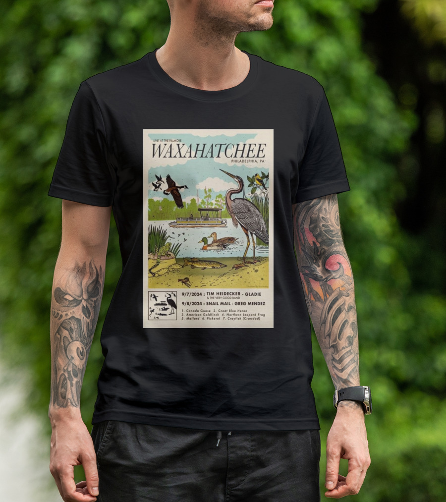 Live At The Fillmore Waxahatchee Philadelphia PA Sept 7-8 2024 Tim Heidecker Gladie Snail Mail Greg Mendez T-Shirt