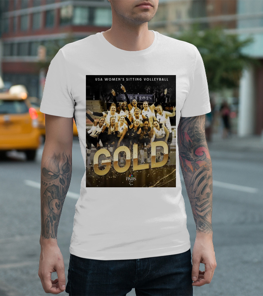 USA Women’s Sitting Volleyball Gold Medal Paris 2024 Paralympics T-Shirt