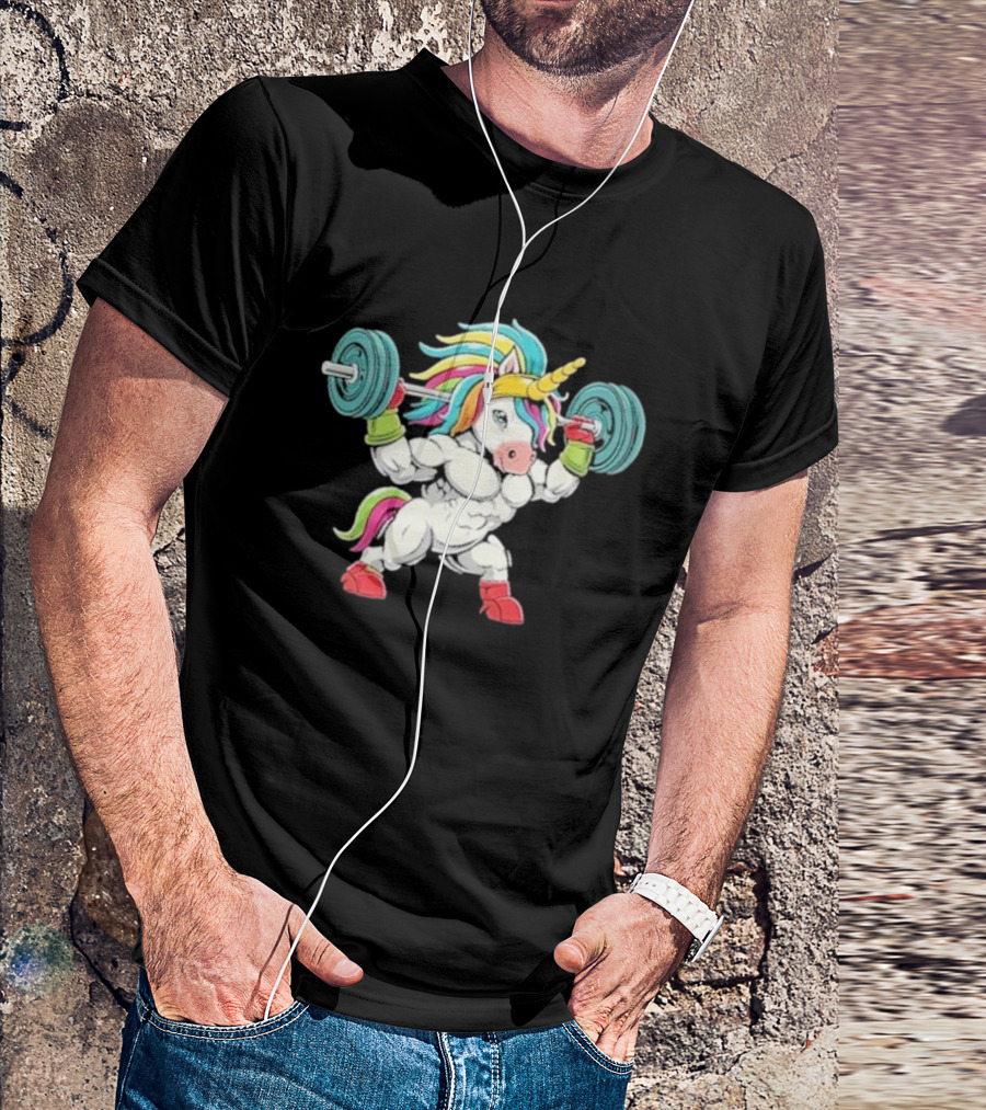 Classic Gym Unicorn Lifting Weights Funny Adorable Pet T-Shirt