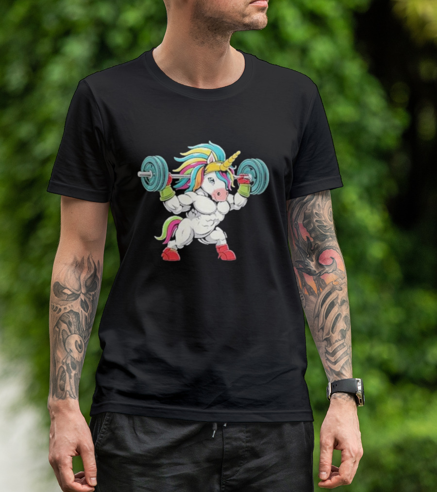 Classic Gym Unicorn Lifting Weights Funny Adorable Pet T-Shirt