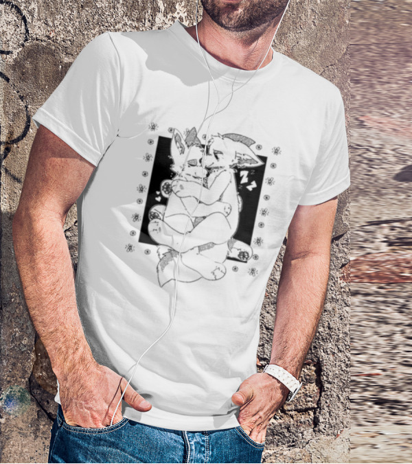 Furry Cuddling Wolves Adorable Embrace And Hearts T-Shirt