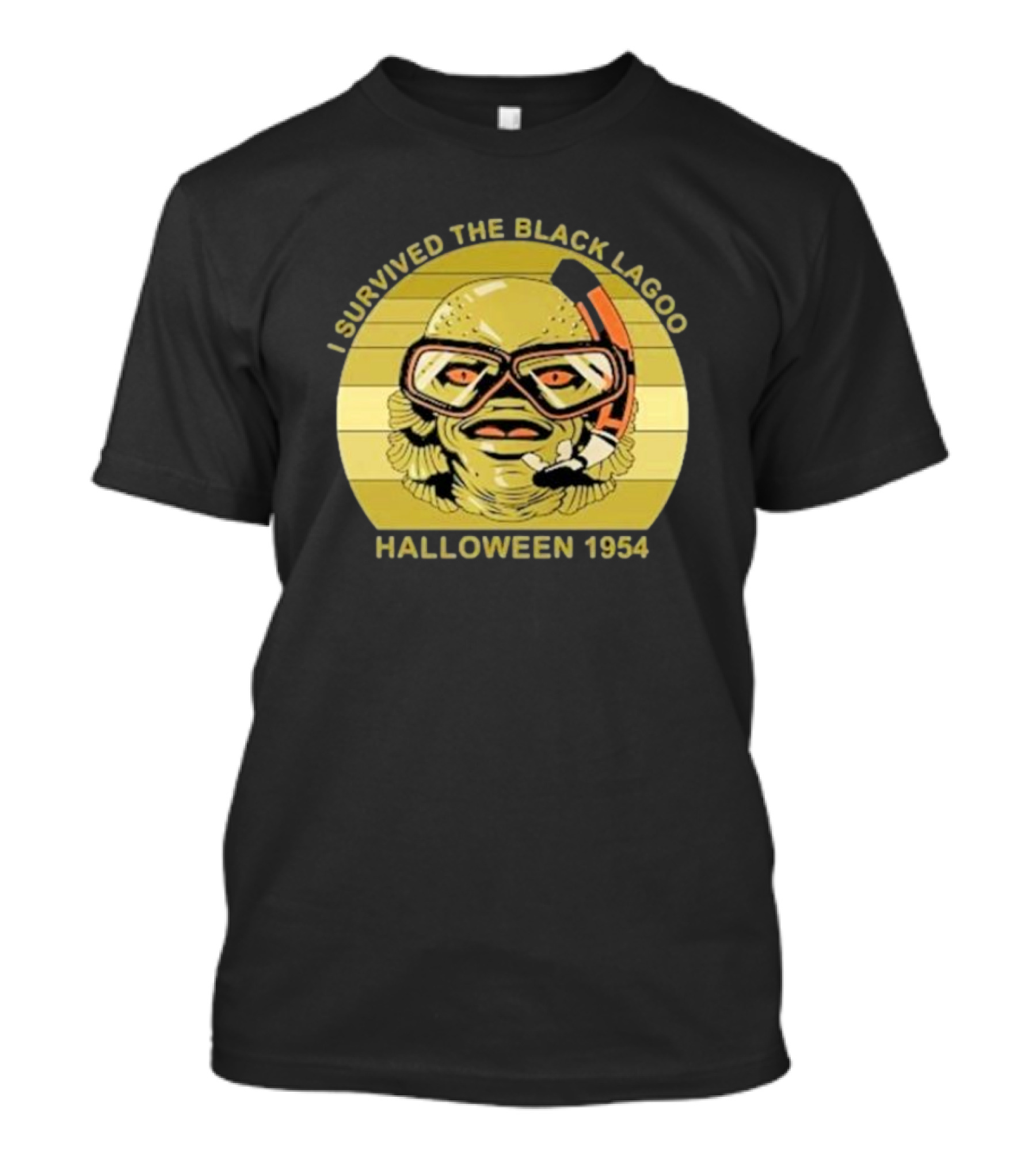 I Survived The Black Lagoon Halloween 1954 Monster Diving Mask Vintage Horror T-Shirt