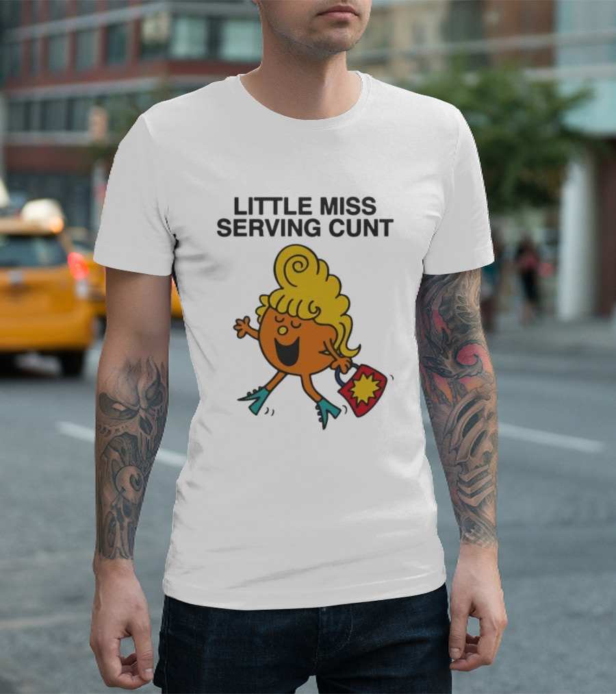 Little Miss Serving Cunt Retro Cartoon Character T-Shirt