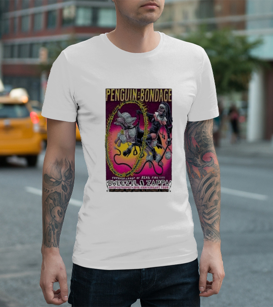 Penguin In Bondage Dweezil Zappa The Pageant St Louis Mo September 9 2024 Through A Hoop Of Real Fire 10th Anniversary Tour T-Shirt