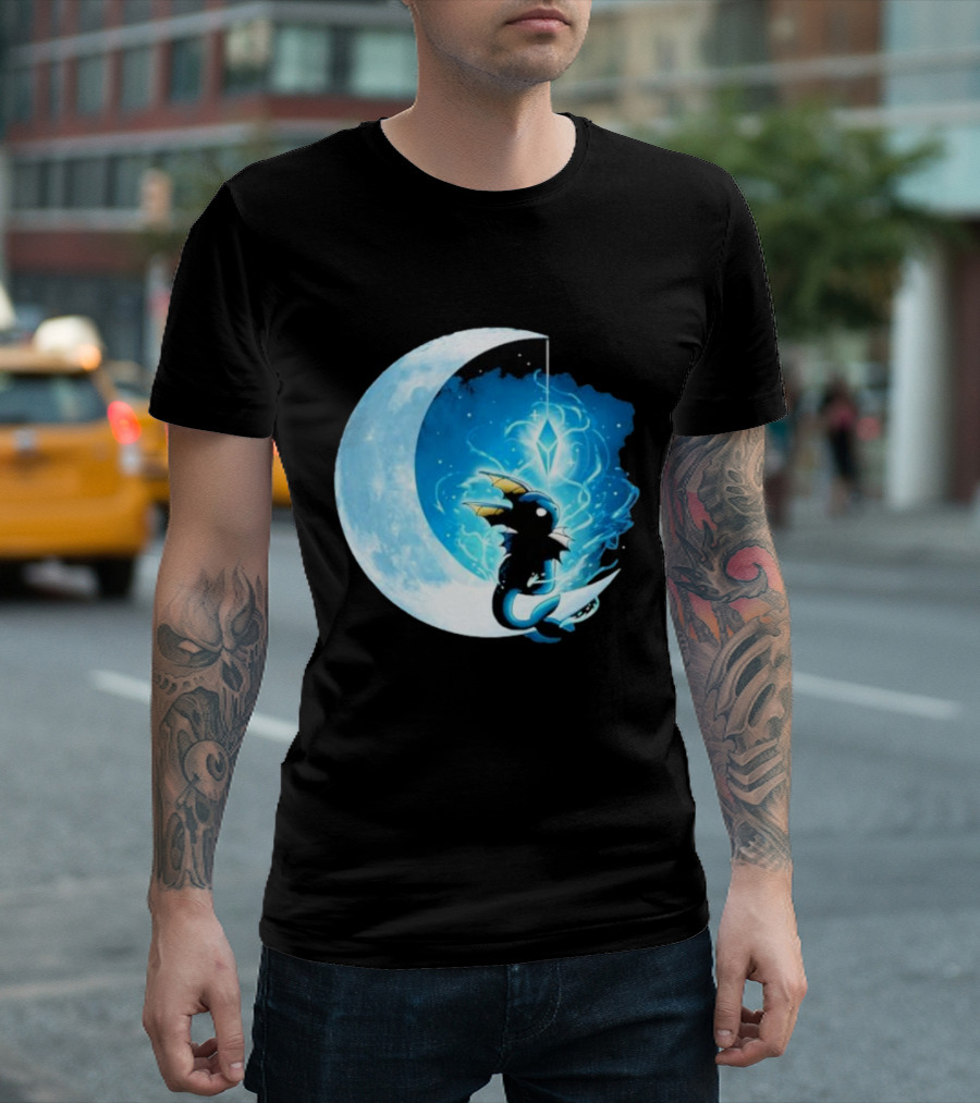 Water Stone Moon Vallina84 Fantasy Creature Crescent Magic T-Shirt