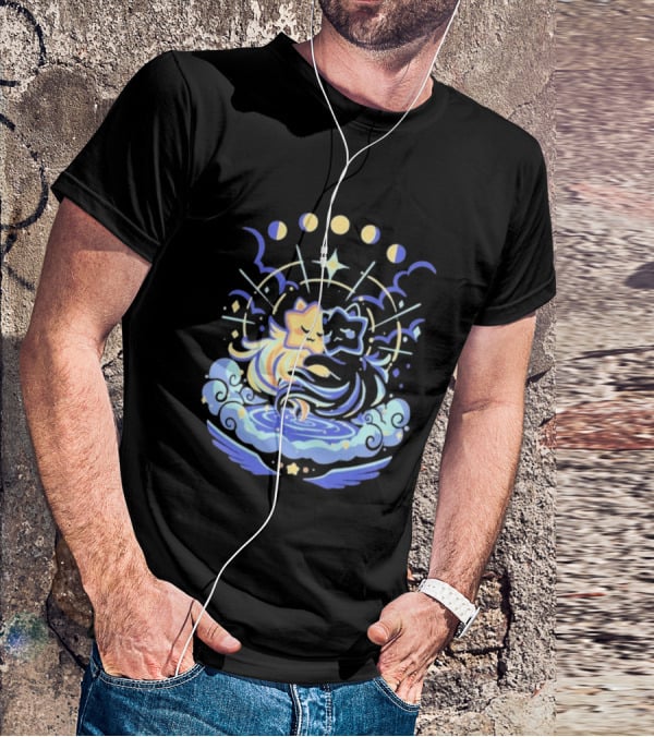 Wishing Stars Miski Celestial Phases Astral Embrace T-Shirt