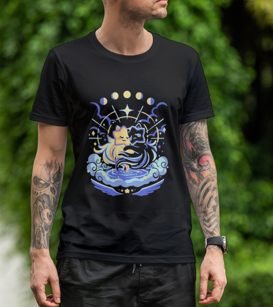 Wishing Stars Miski Celestial Phases Astral Embrace T-Shirt