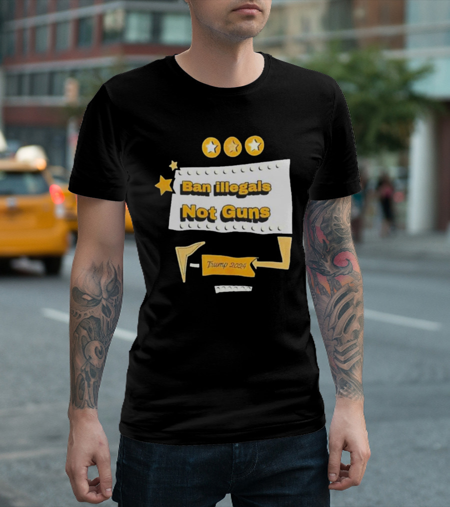 Ban Illegals Not Guns Trump 2024 Stars and Arrows T-Shirt