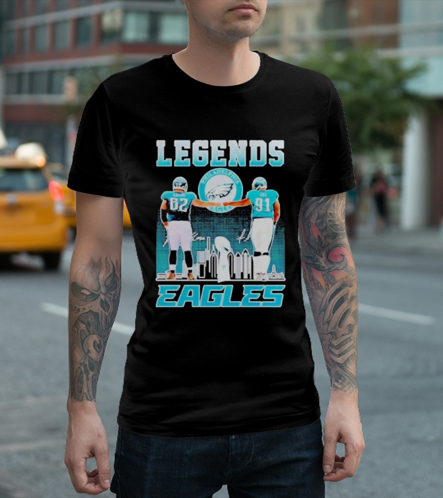 Legends Eagles 62 91 Philadelphia Football Players T-Shirt