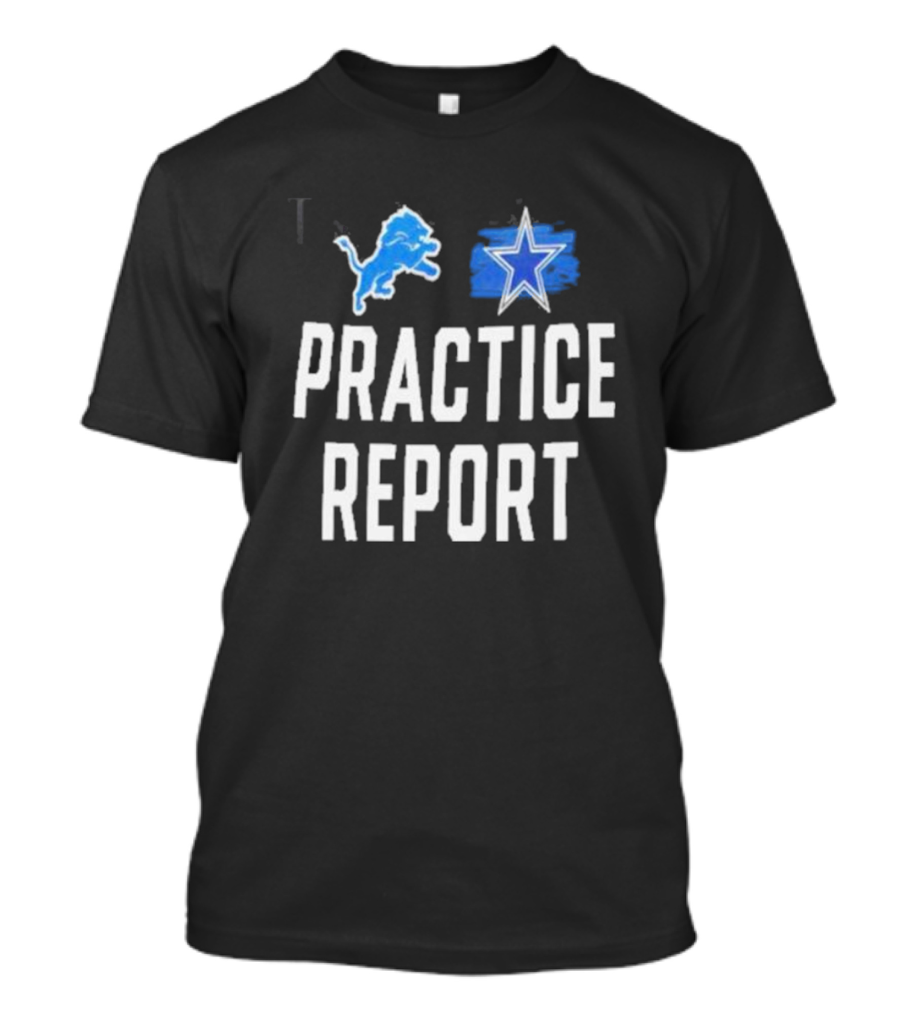 Lions Vs Cowboys Practice Report Lions Logo Cowboys Star T-Shirt