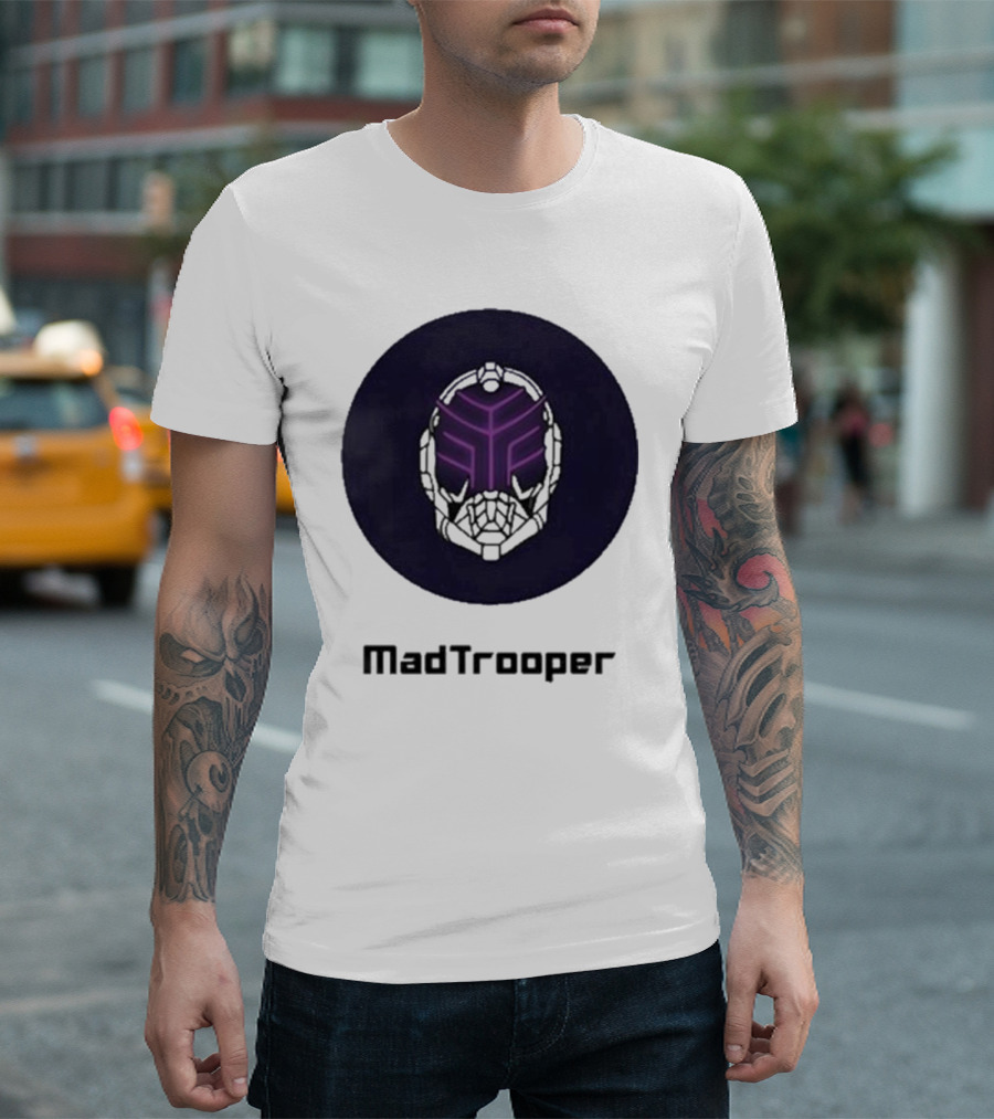 Madtrooper Helmet with Neon Purple Light T-Shirt