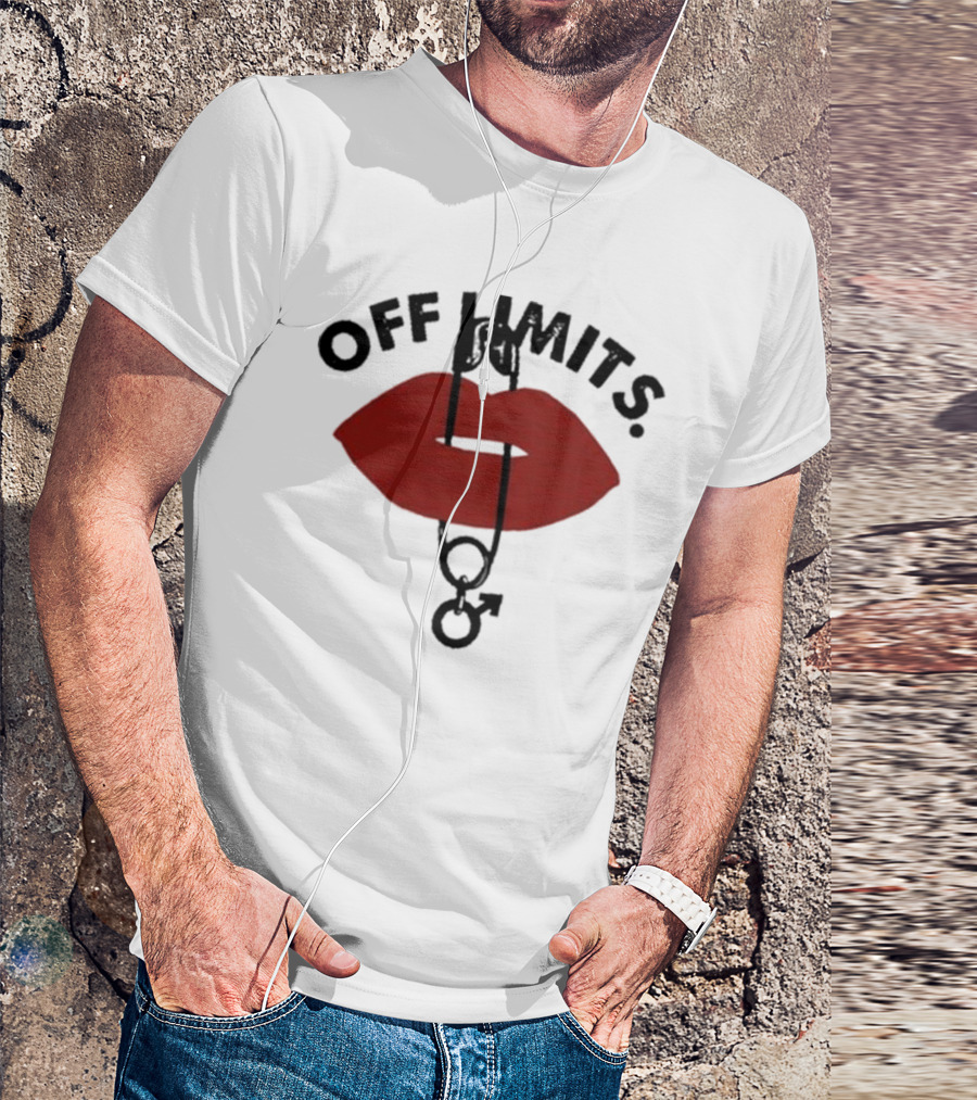 Munawar Faruqui Off Limits Red Lips Safety Pin T-Shirt