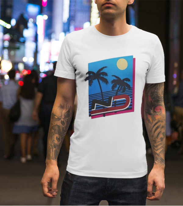 ND Natalie Decker Sunshine Season Palm Trees Moonlit Vibes T-Shirt