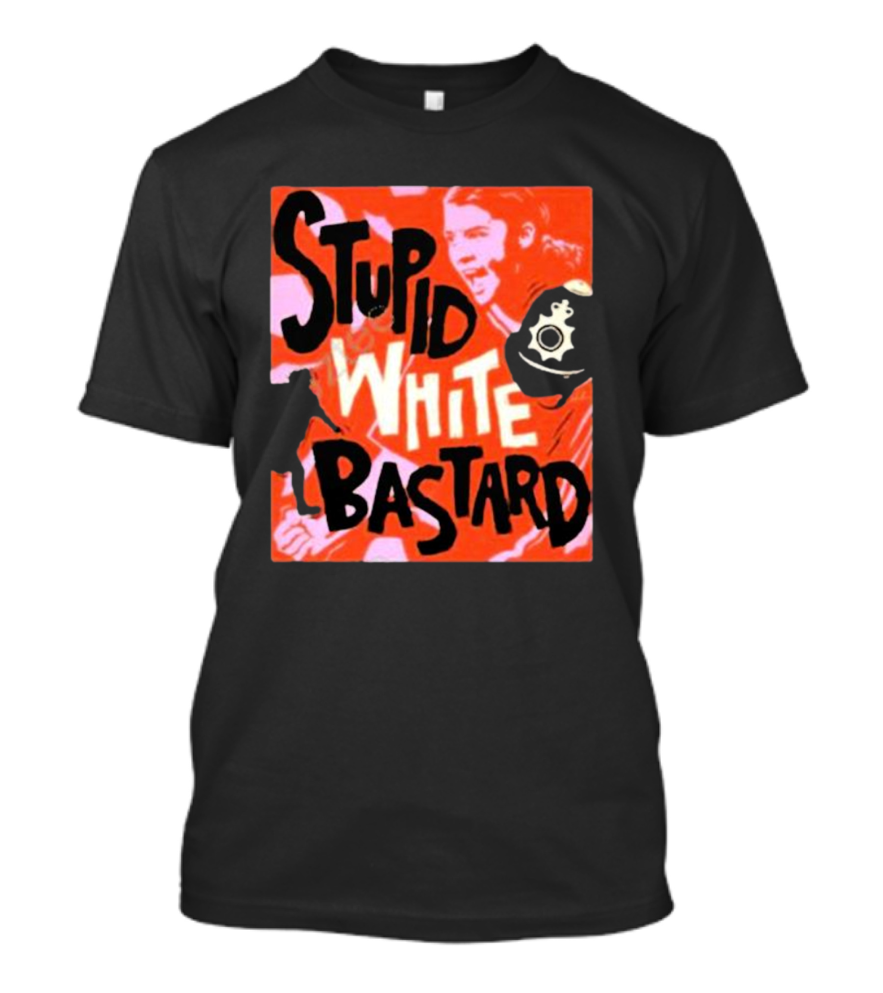 Nordacious Stupid White Bastard Red And Black Text T-Shirt