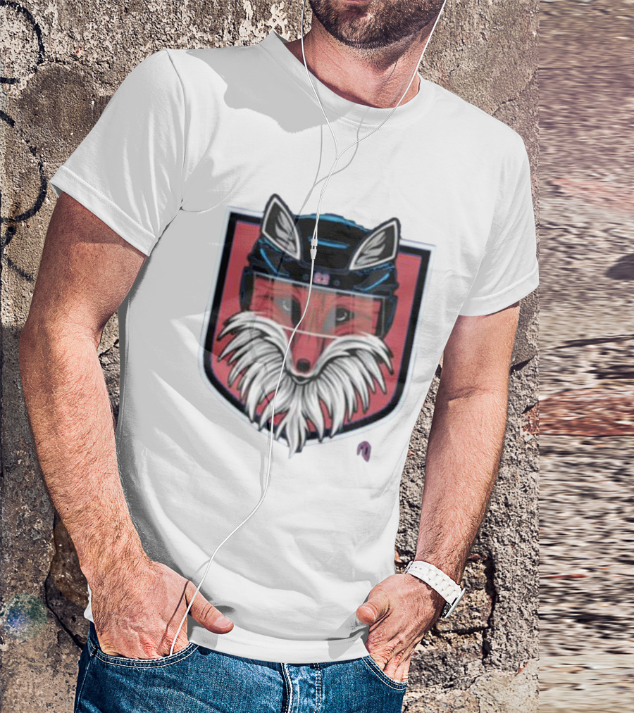 NYR Fox Shield Hockey Logo Helmet T-Shirt