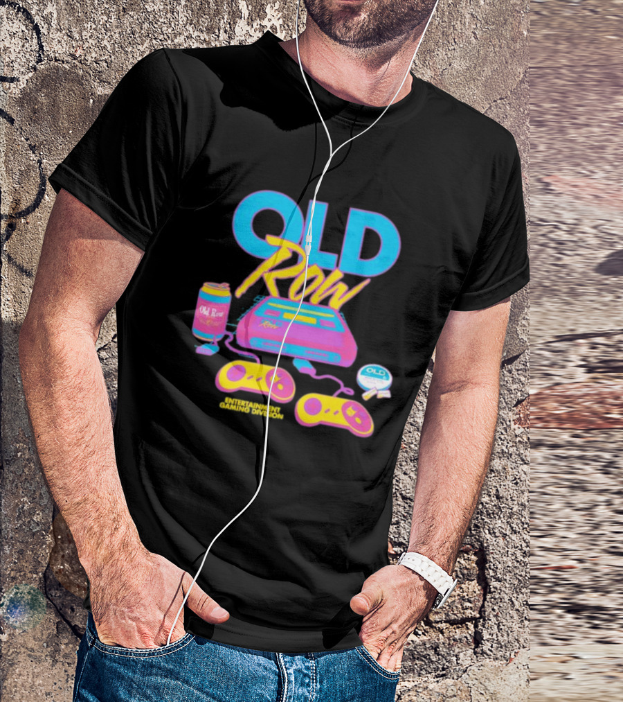Old Row 90s Gaming Entertainment Gaming Division Mineral Wash Retro Console Controllers T-Shirt