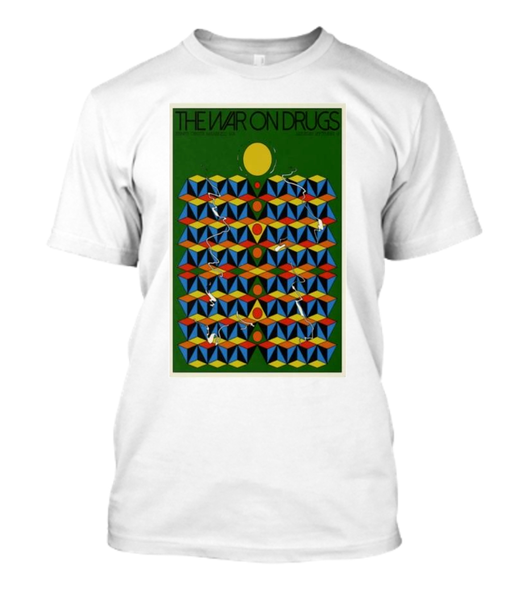 The War On Drugs September 14 2024 Mansfield MA Tour Geometric Patterns And Bright Colors T-Shirt