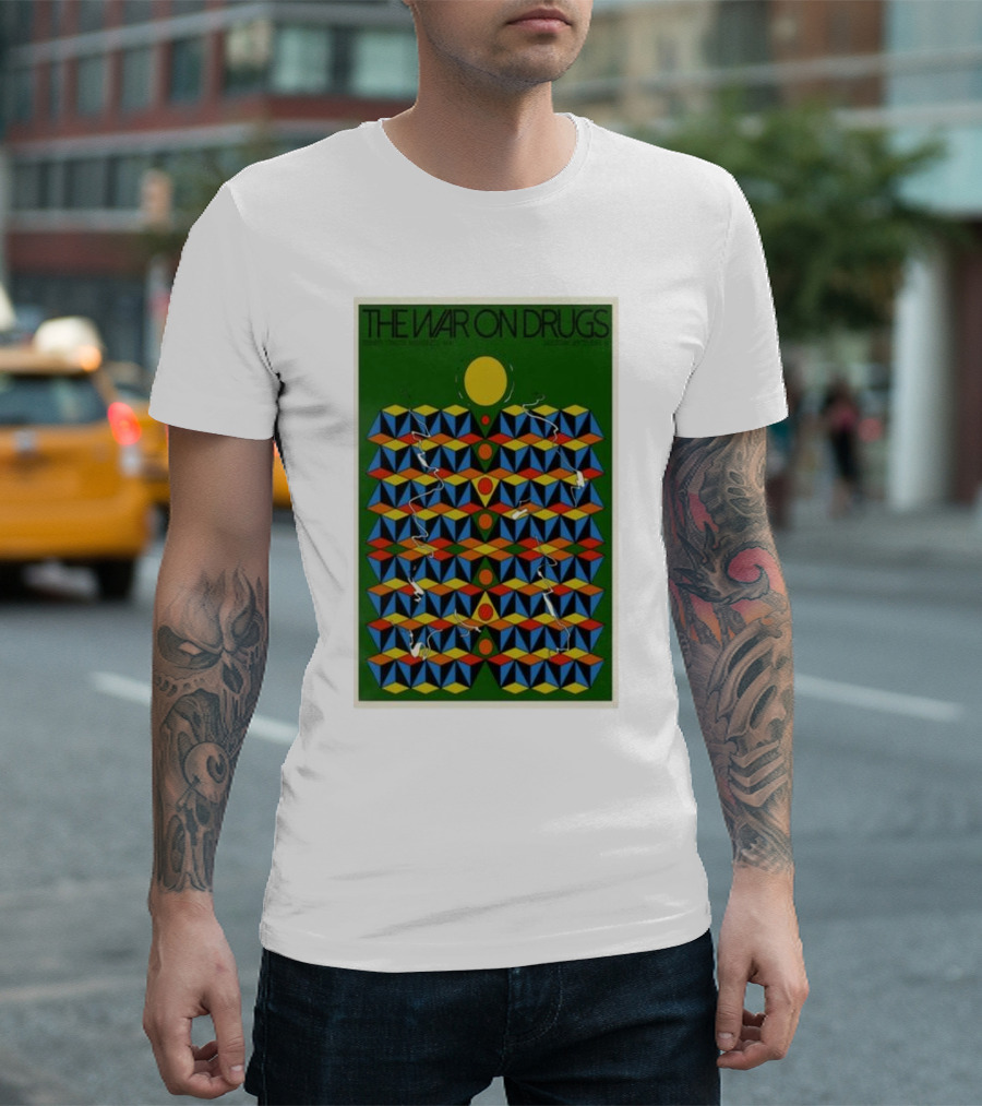 The War On Drugs September 14 2024 Mansfield MA Tour Geometric Patterns And Bright Colors T-Shirt
