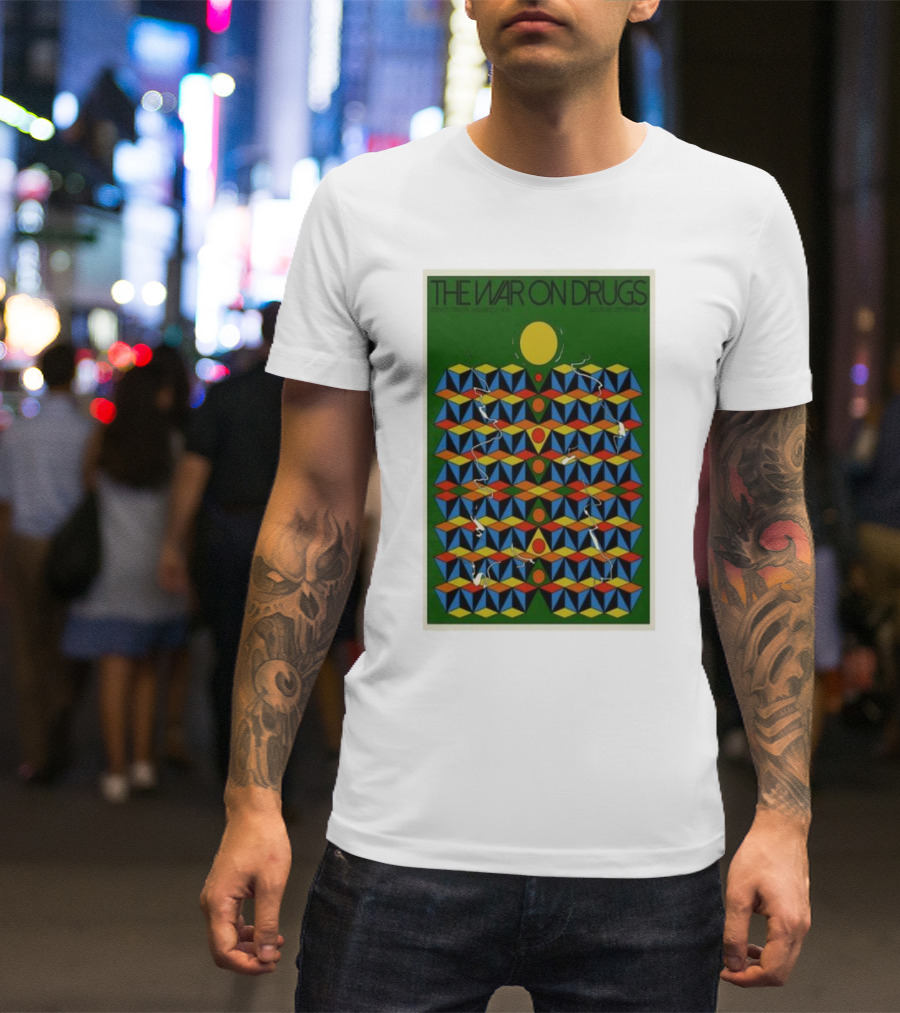 The War On Drugs September 14 2024 Mansfield MA Tour Geometric Patterns And Bright Colors T-Shirt