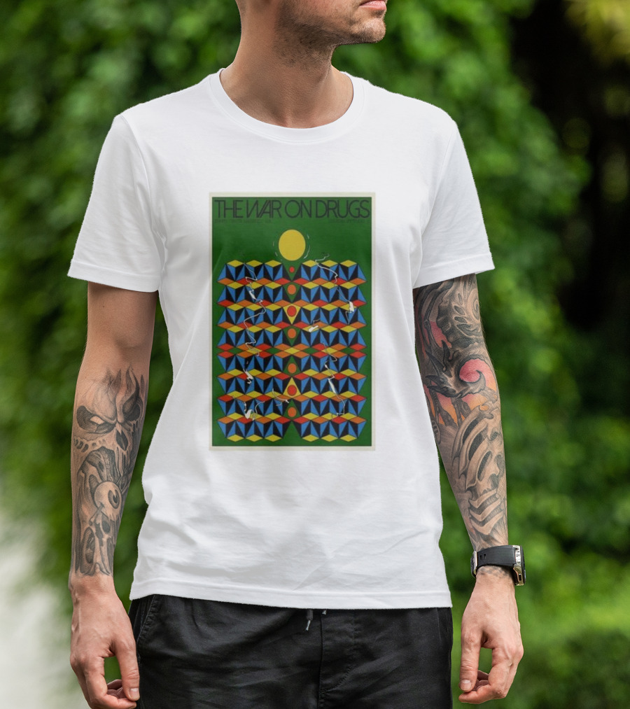 The War On Drugs September 14 2024 Mansfield MA Tour Geometric Patterns And Bright Colors T-Shirt