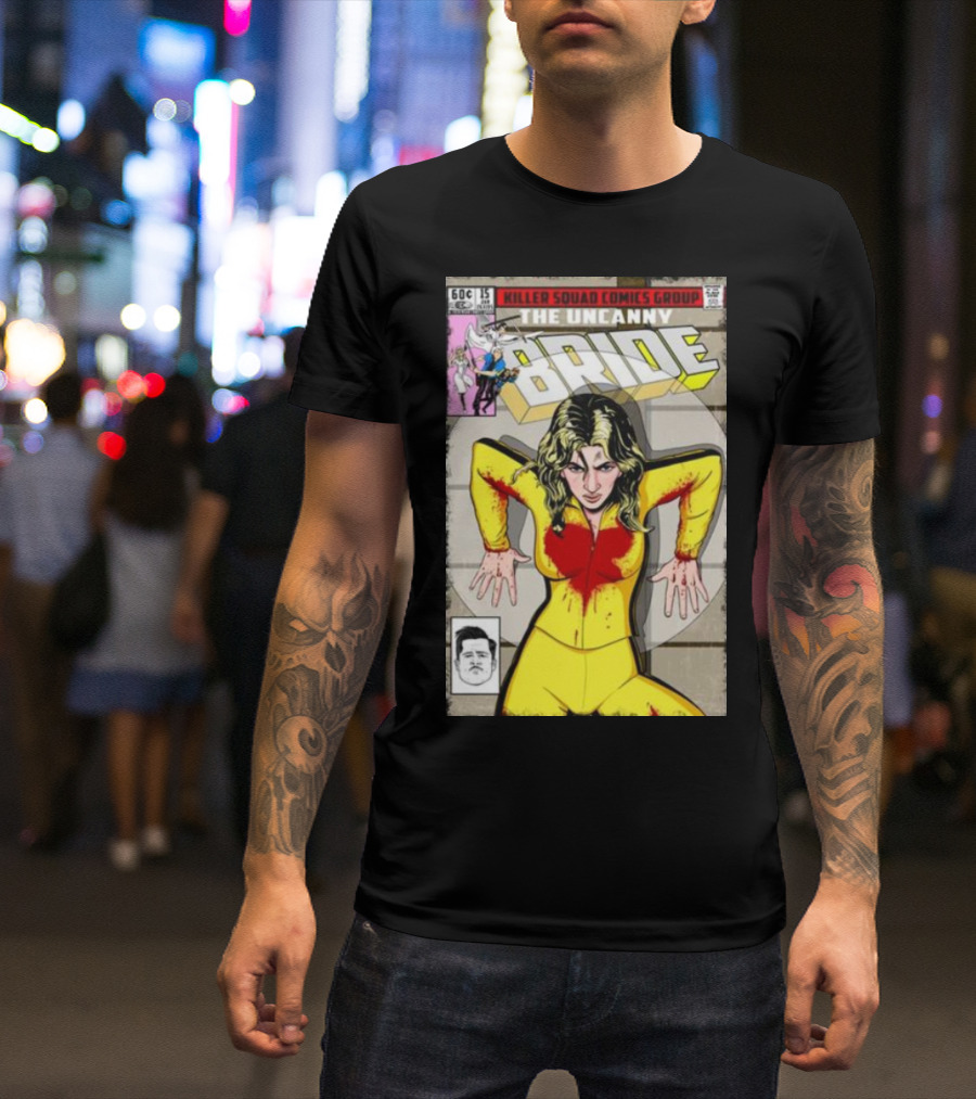 Killer Squad Comics Group The Uncanny Bride Bloodstained Yellow Suit Comic Cover T-Shirt