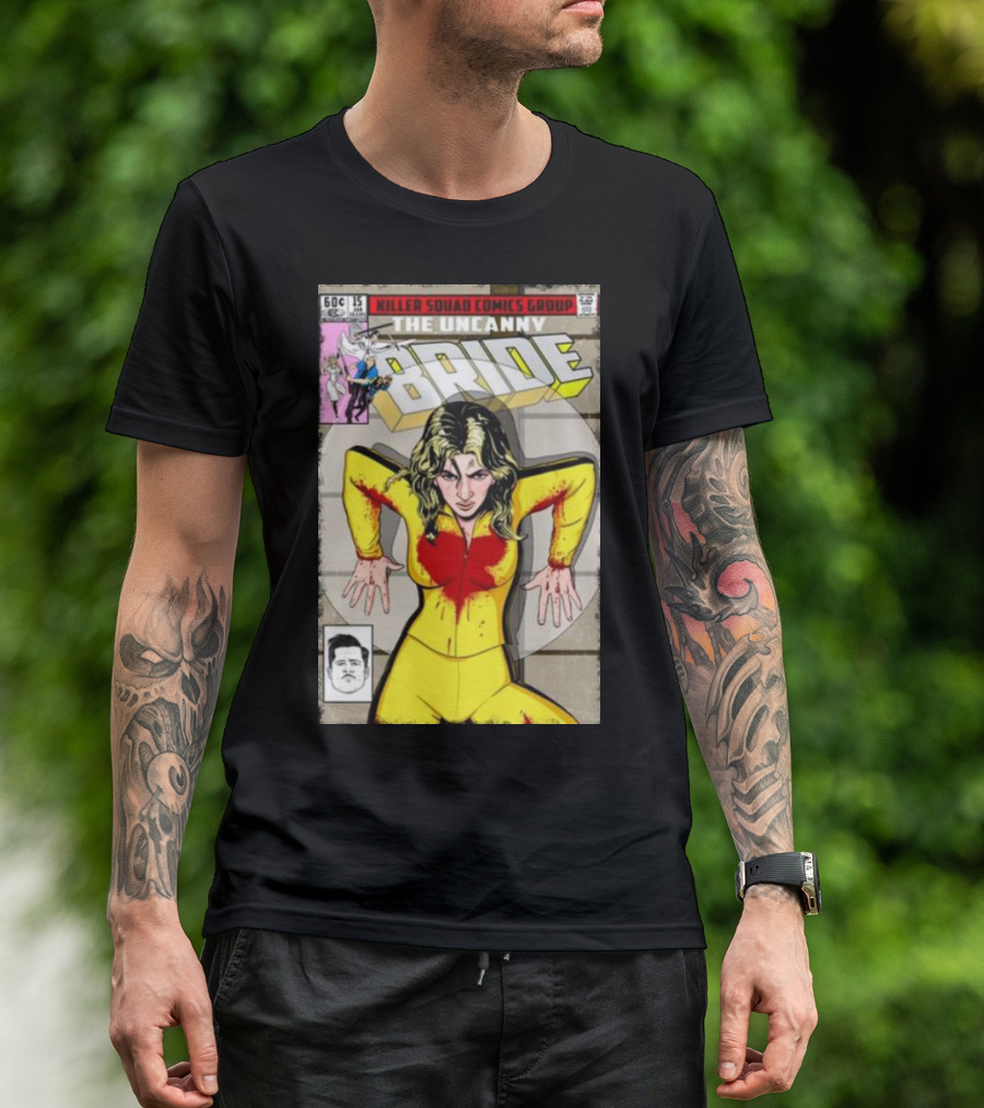Killer Squad Comics Group The Uncanny Bride Bloodstained Yellow Suit Comic Cover T-Shirt