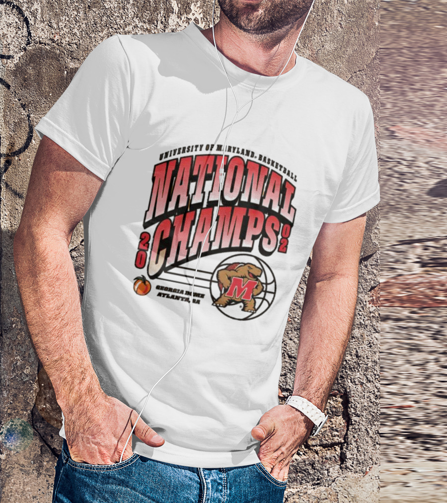 University Of Maryland Basketball 2002 National Champs Georgia Dome Atlanta T-Shirt