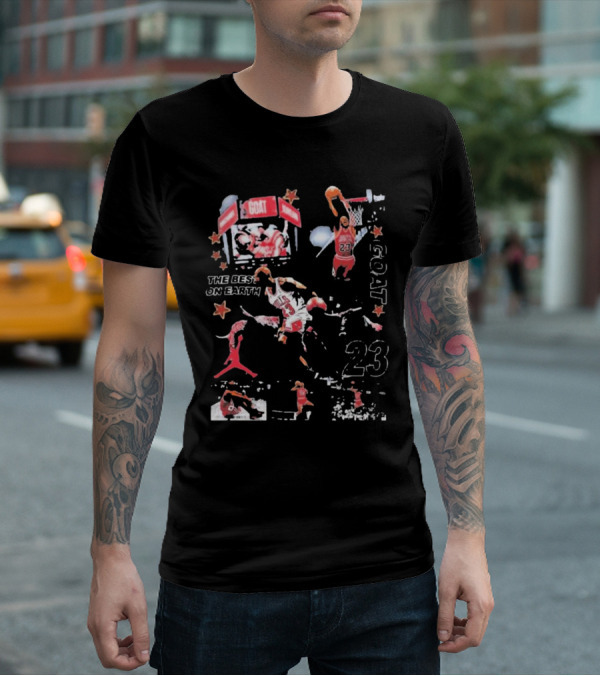 Michael Jordan The Best On Earth Goat 23 Basketball Legend Stars T-Shirt