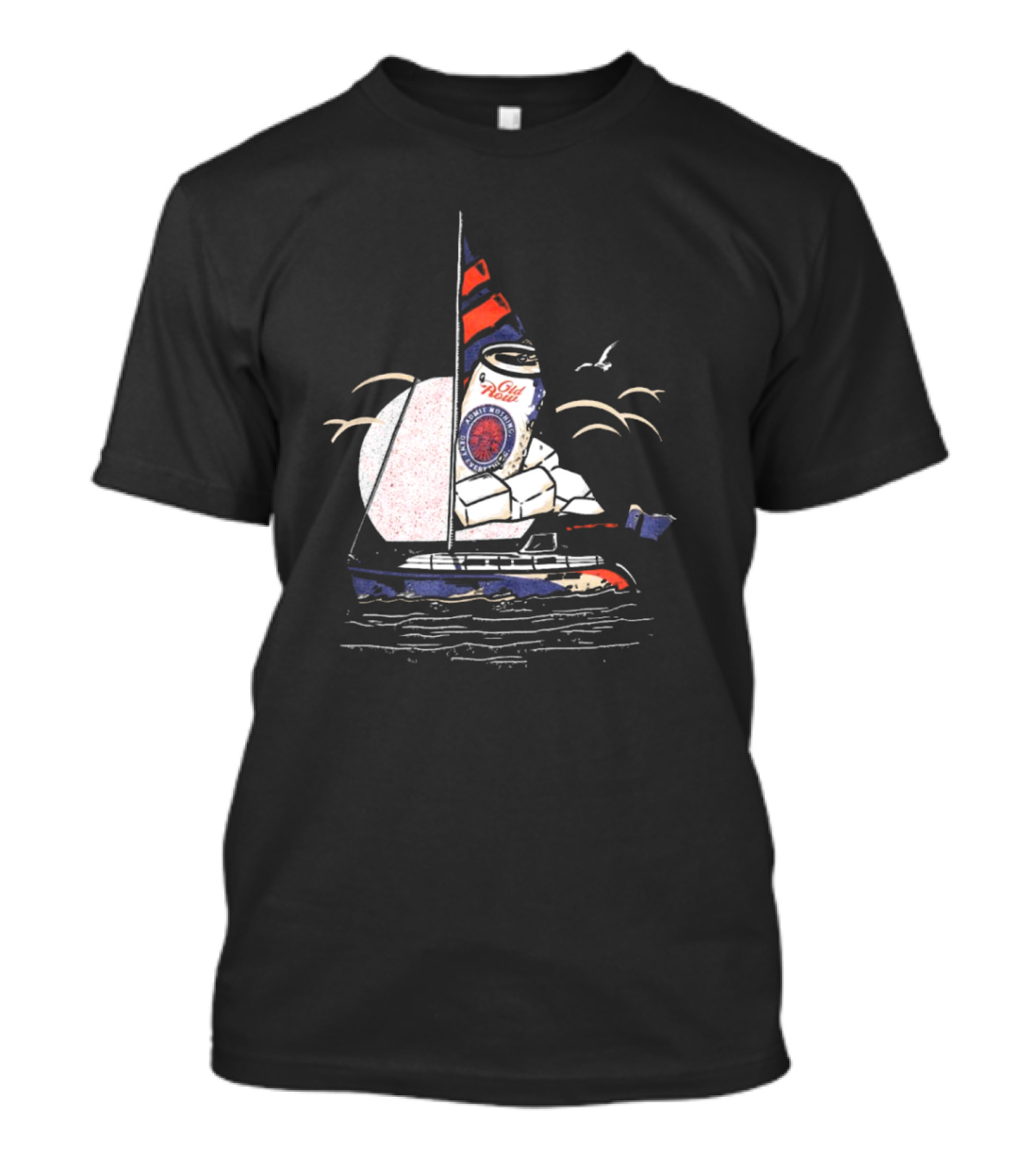 Old Milwaukee Can Sailboat Retro T-Shirt