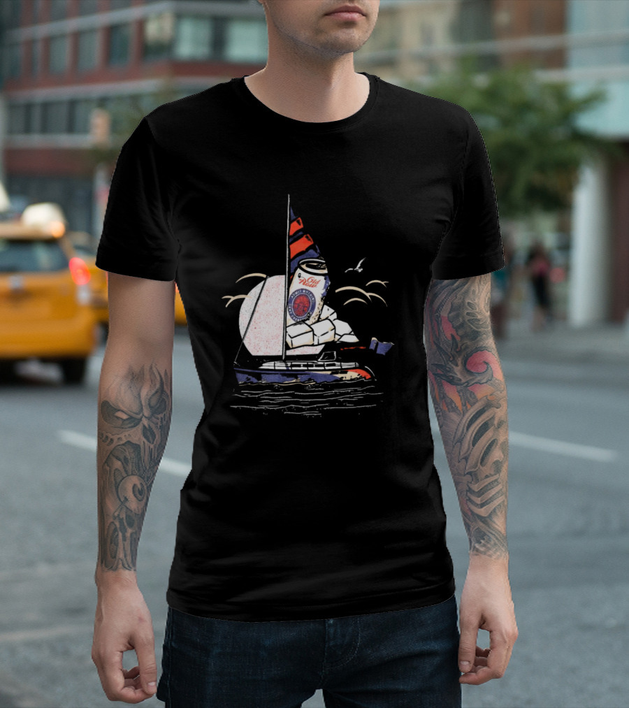 Old Milwaukee Can Sailboat Retro T-Shirt